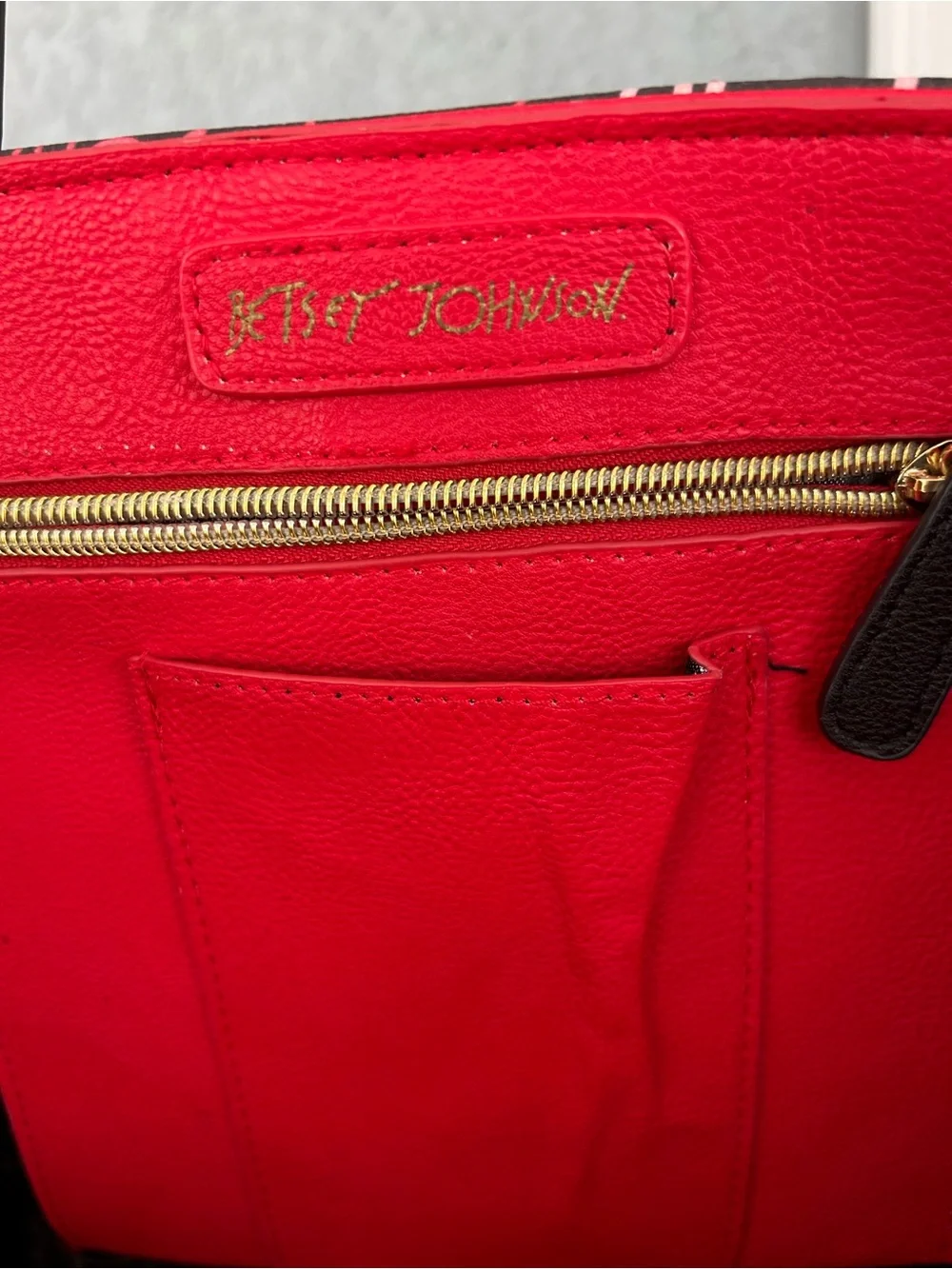 Betsy Johnson Large Tote Bag Monogram Matching Wristlet
